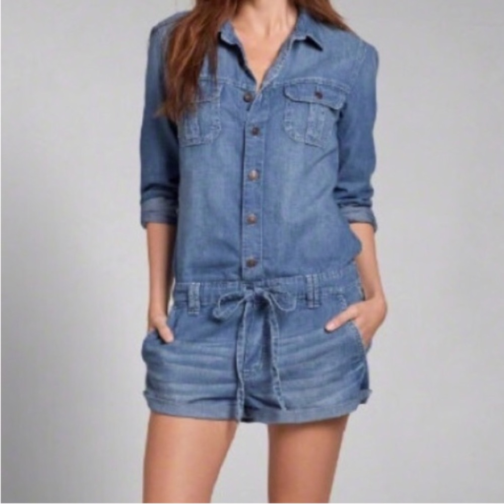 A&F jean romper